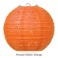 18 Pack Bulk Party Lace Paper Lanterns orange