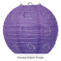 18 Pack Bulk Party Lace Paper Lanterns purple
