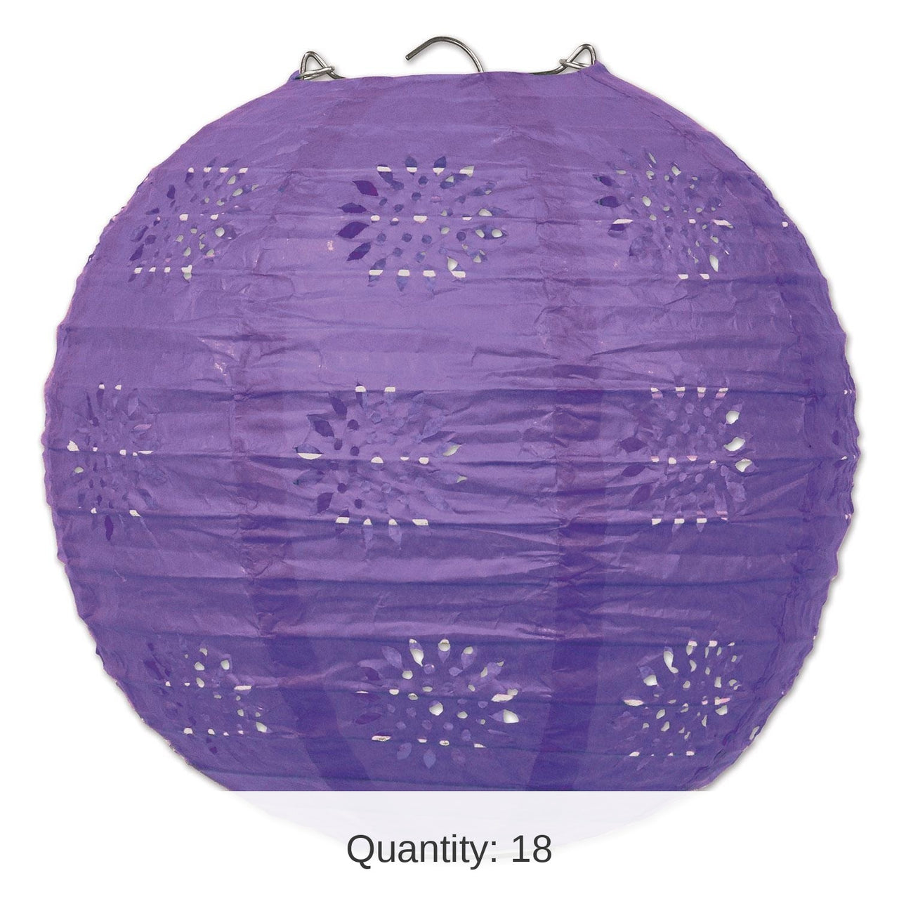18 Pack Bulk Party Lace Paper Lanterns purple