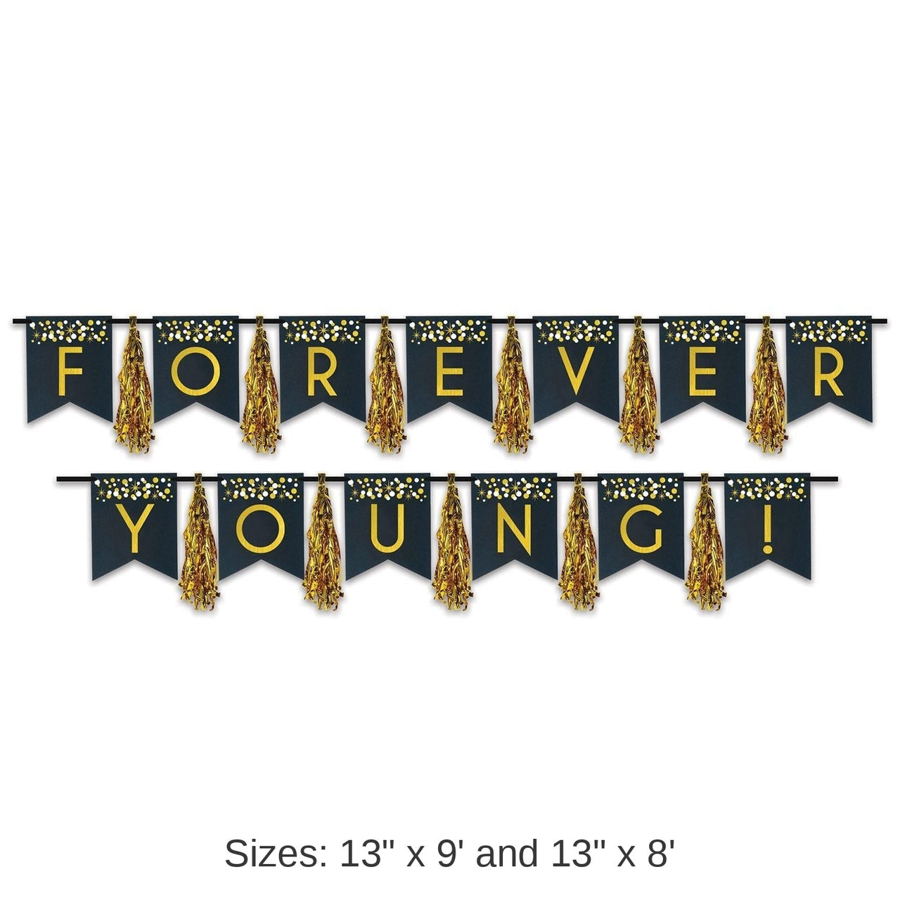 12 Pack Bulk Forever Young! Tassel Streamer