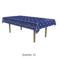 12 Pack Bulk Bandana Party Tablecover