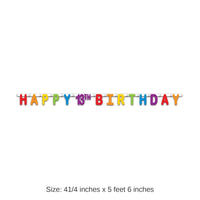 12 Pack Bulk Happy 13th Birthday Party Streamer