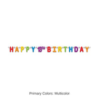 12 Pack Bulk Happy 13th Birthday Party Streamer
