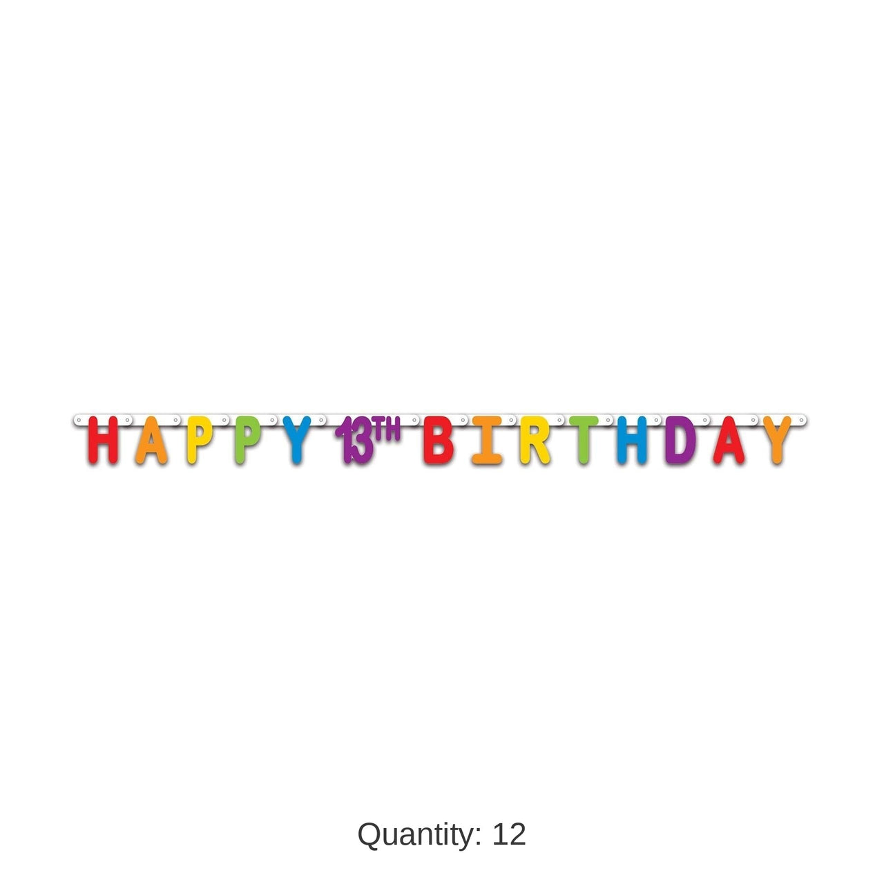 12 Pack Bulk Happy 13th Birthday Party Streamer