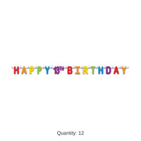 12 Pack Bulk Happy 13th Birthday Party Streamer