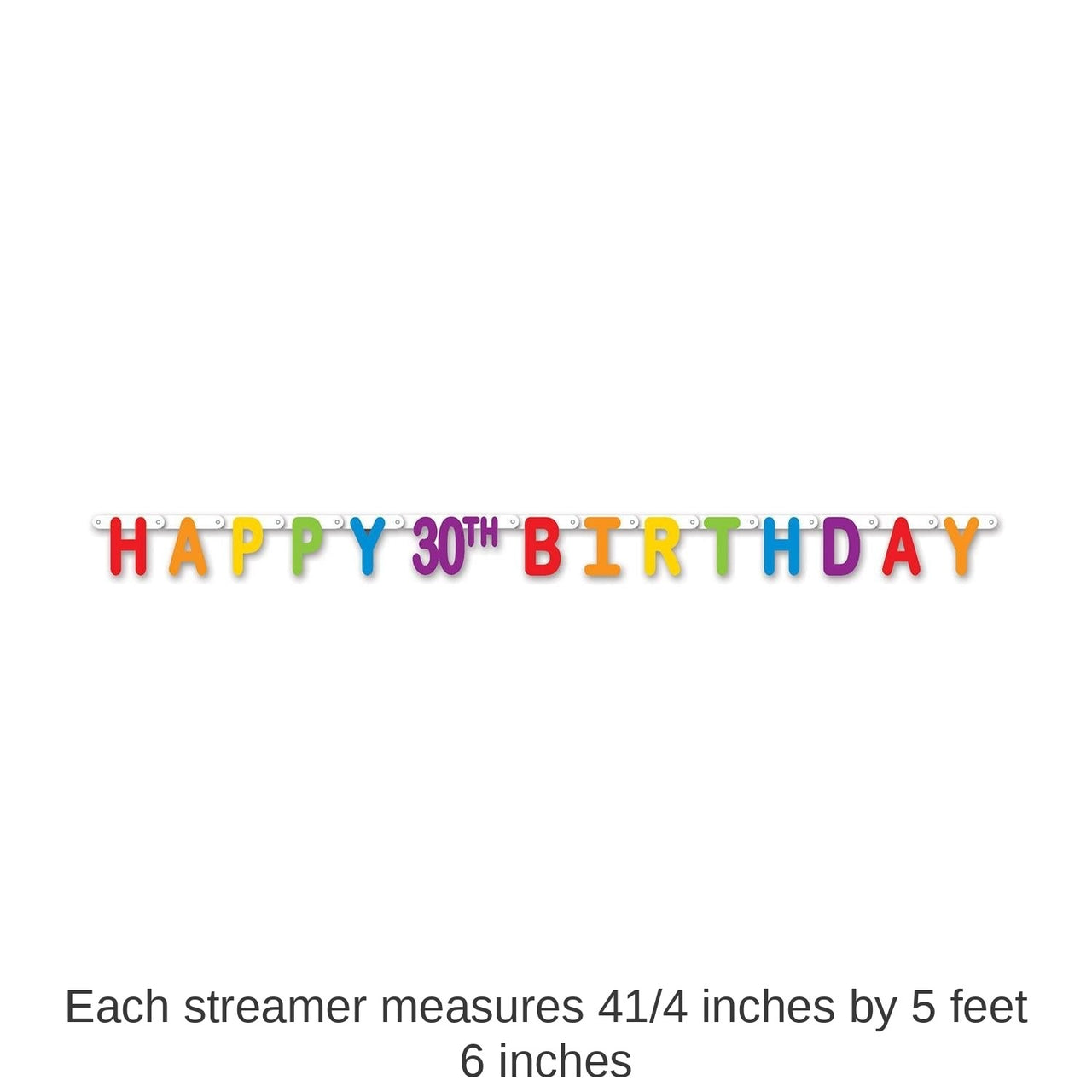 12 Pack Bulk Happy 30th Birthday Party Streamer