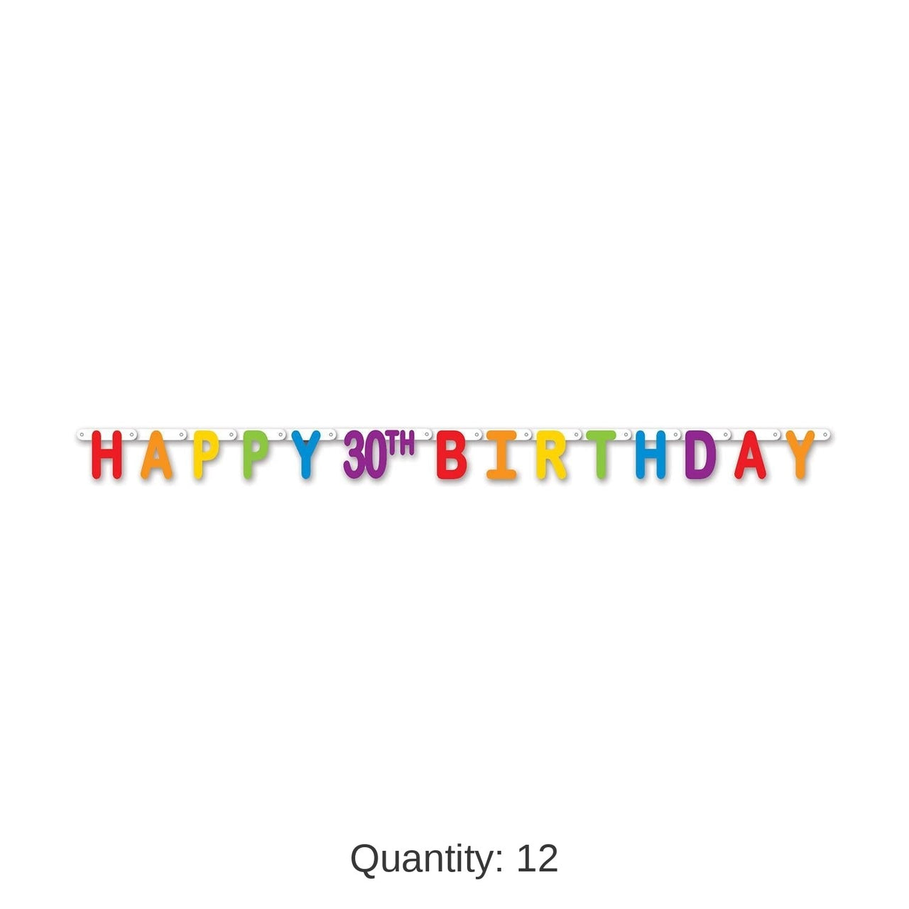 12 Pack Bulk Happy 30th Birthday Party Streamer