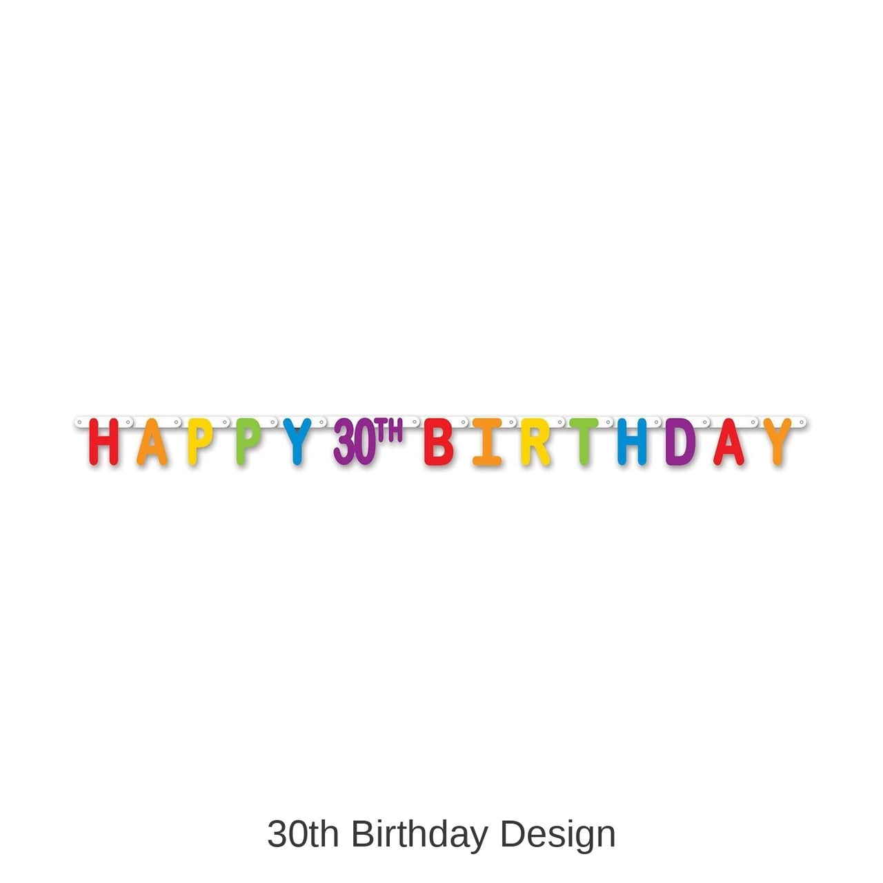 12 Pack Bulk Happy 30th Birthday Party Streamer