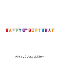 12 Pack Bulk Happy 60th Birthday Party Streamer