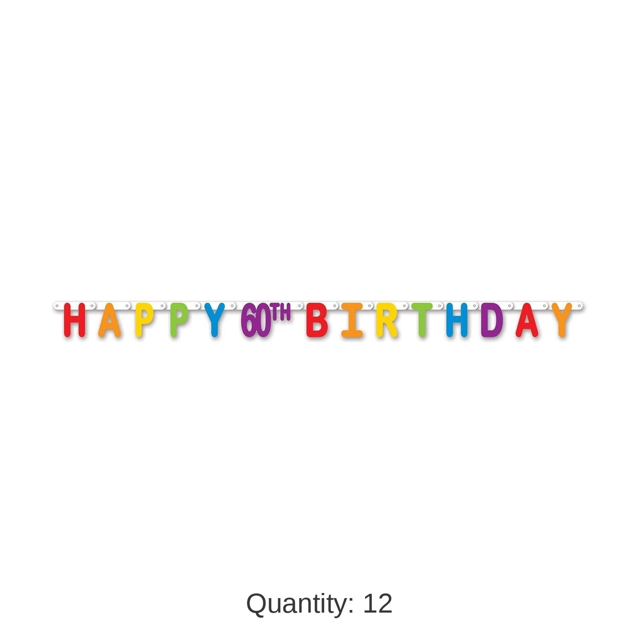 12 Pack Bulk Happy 60th Birthday Party Streamer