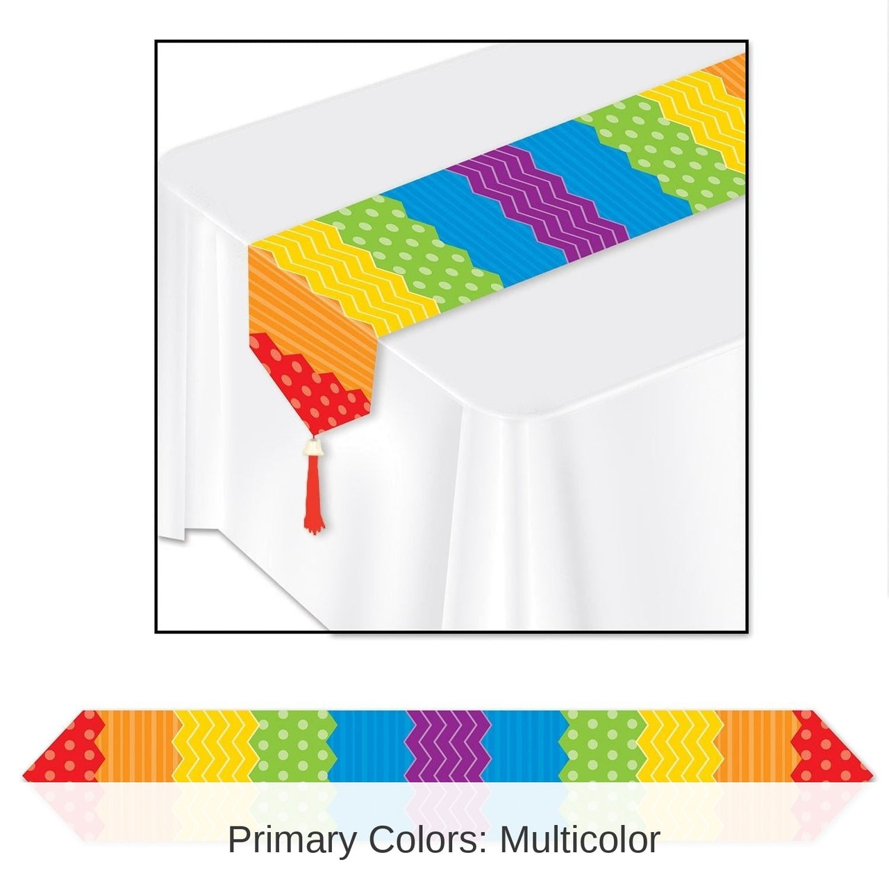 12 Pack Bulk Printed Dots/Stripes Paper Table Runner