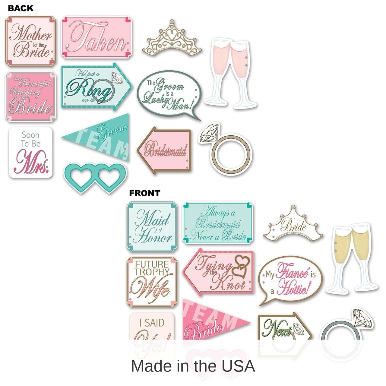 144 Pack Bulk Wedding Shower Photo Fun Signs