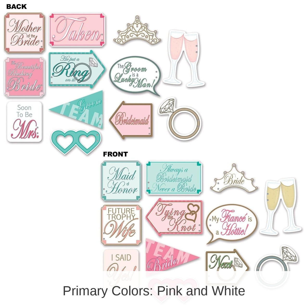 144 Pack Bulk Wedding Shower Photo Fun Signs