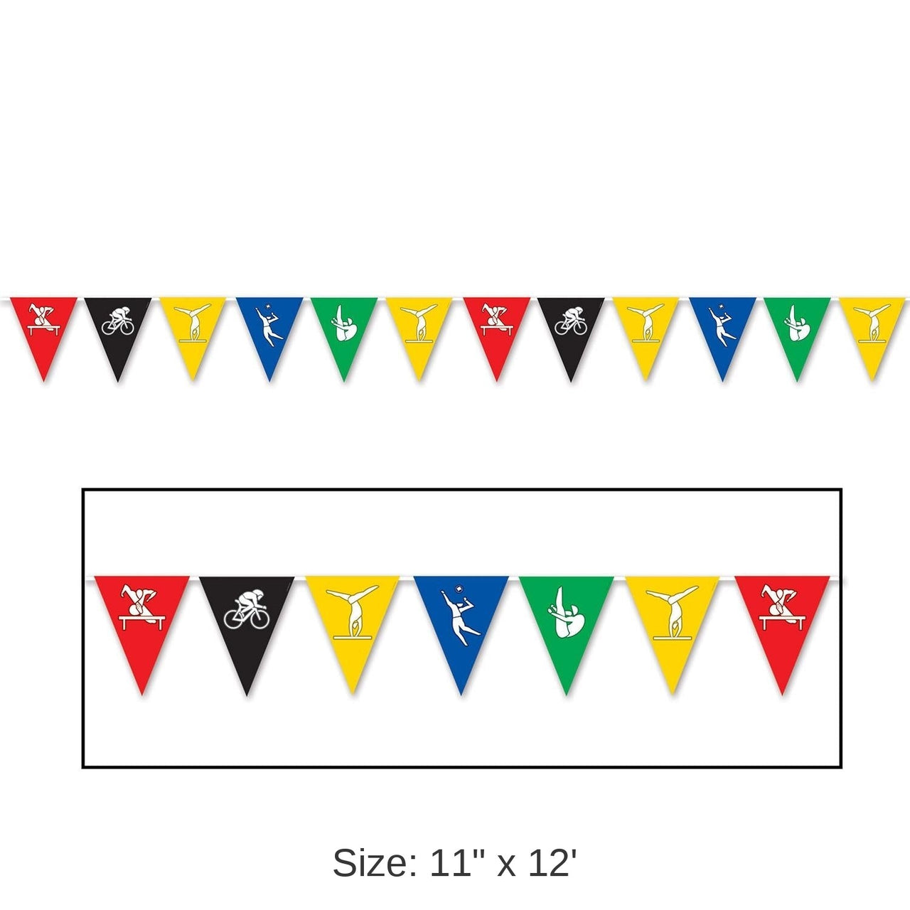 12 Pack Bulk Summer Sports Party Pennant Banner