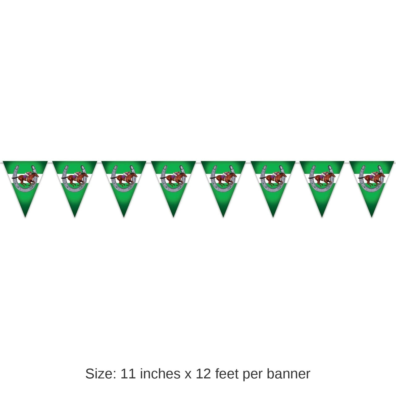 12 Pack Bulk Horse Racing Party Pennant Banner