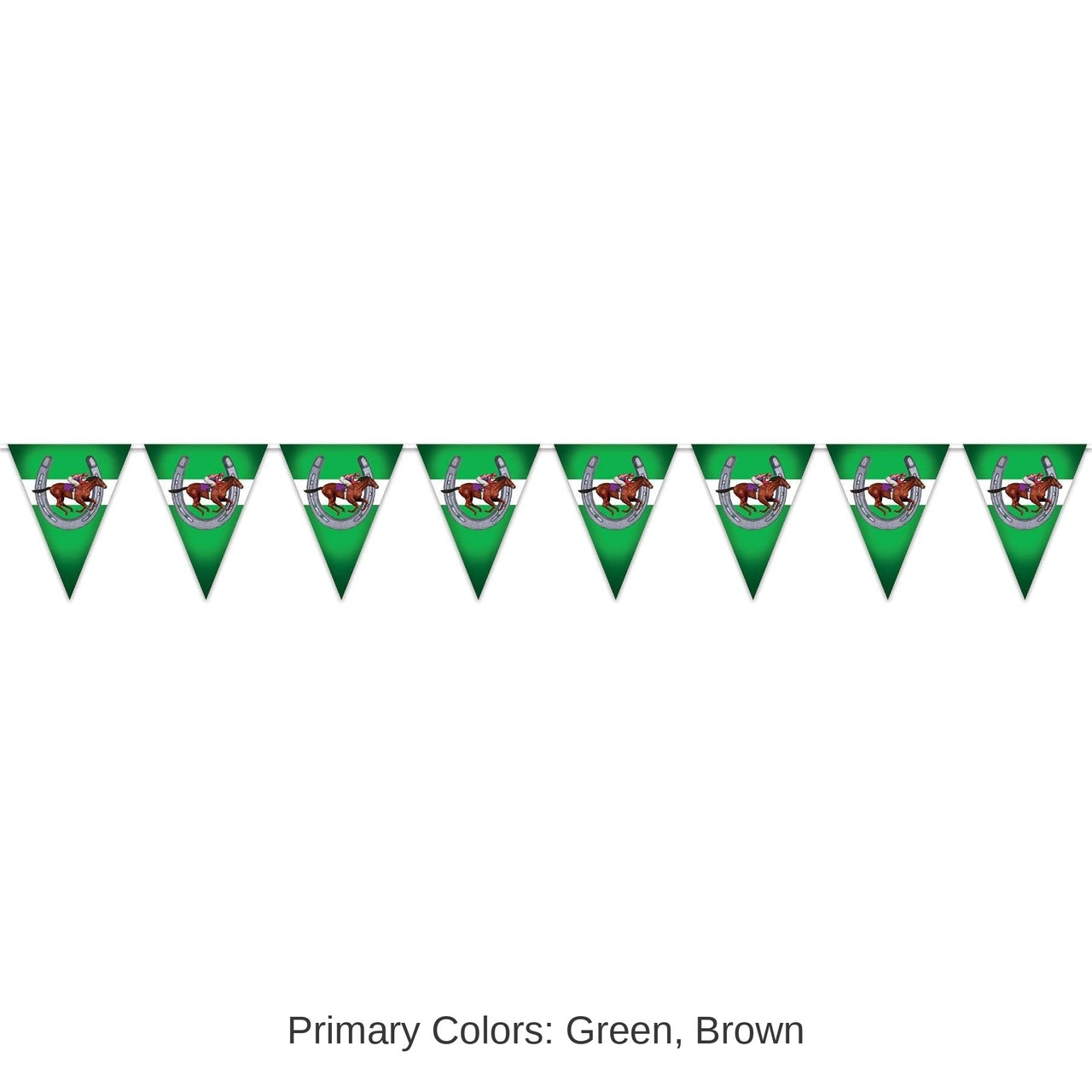 12 Pack Bulk Horse Racing Party Pennant Banner