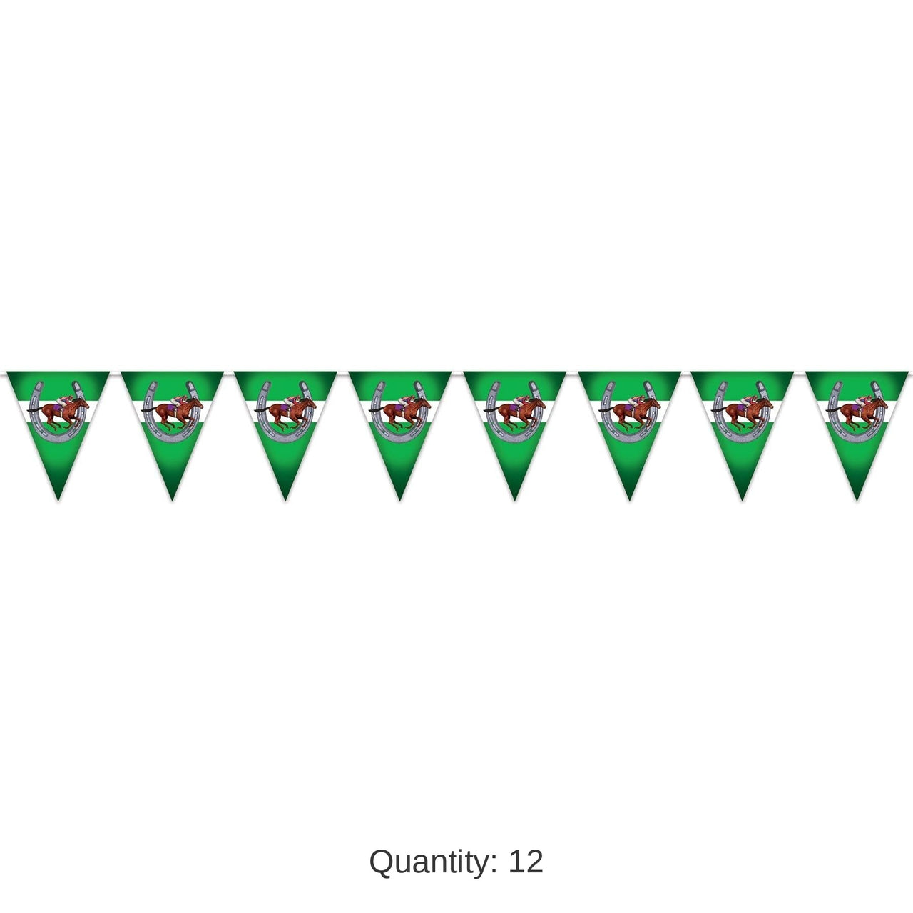 12 Pack Bulk Horse Racing Party Pennant Banner