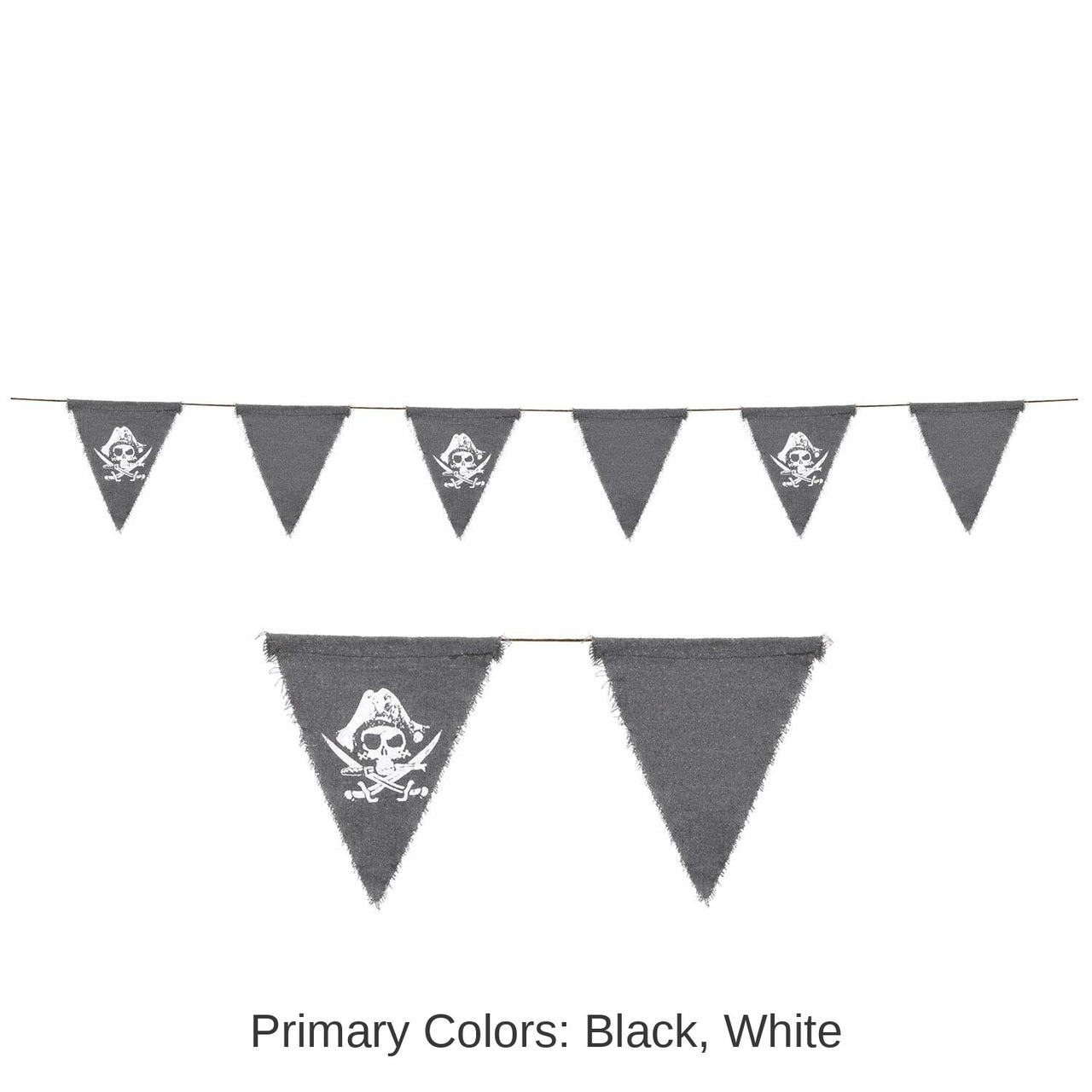 12 Pack Bulk Pirate Fabric Party Pennant Banner
