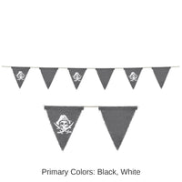12 Pack Bulk Pirate Fabric Party Pennant Banner