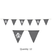 12 Pack Bulk Pirate Fabric Party Pennant Banner
