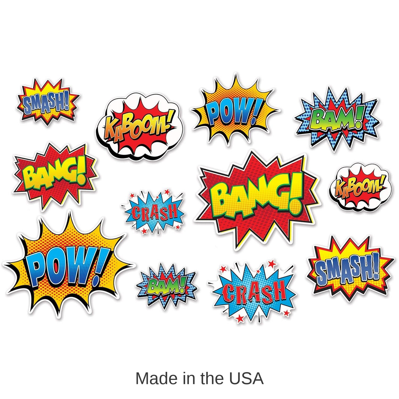 144 Pack Bulk Hero Action Party Sign Cutouts