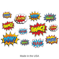 144 Pack Bulk Hero Action Party Sign Cutouts