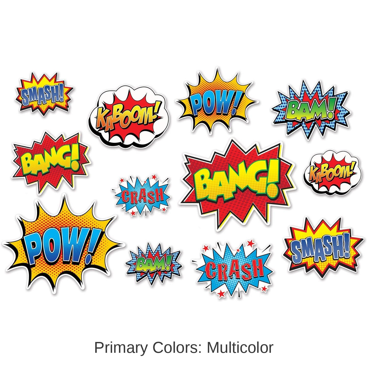 144 Pack Bulk Hero Action Party Sign Cutouts