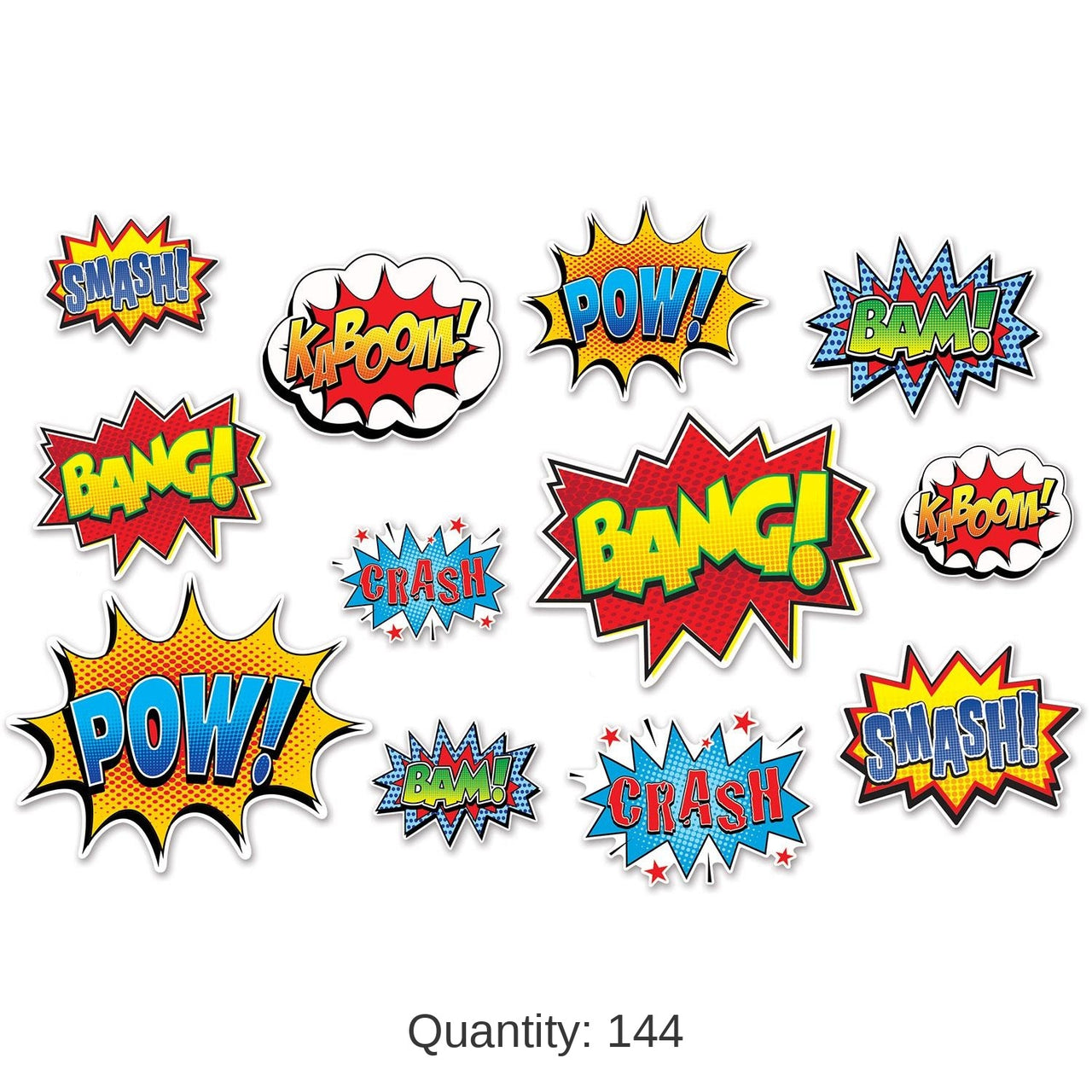 144 Pack Bulk Hero Action Party Sign Cutouts