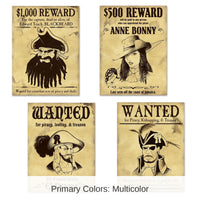 48 Pack Bulk Pirate Wanted Party Sign Cutouts