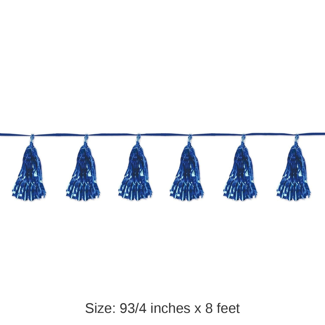 12 Pack Bulk Metallic Party Tassel Garland - blue