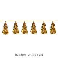 12 Pack Bulk Metallic Party Tassel Garland - gold