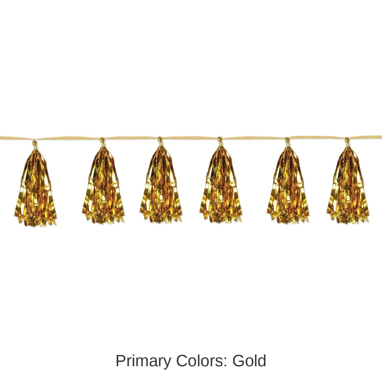 12 Pack Bulk Metallic Party Tassel Garland - gold