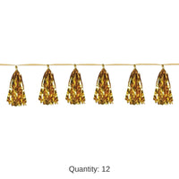 12 Pack Bulk Metallic Party Tassel Garland - gold