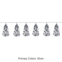 12 Pack Bulk Metallic Party Tassel Garland - silver