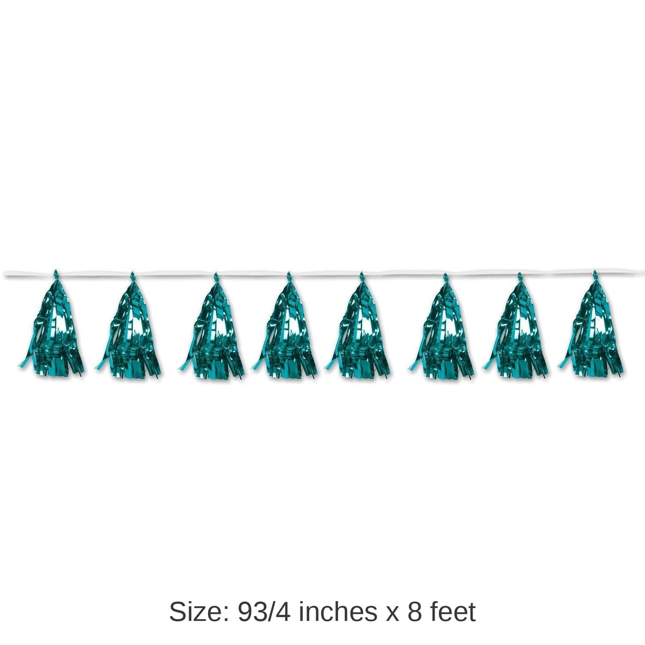 12 Pack Bulk Metallic Party Tassel Garland - Turquoise