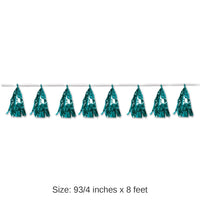 12 Pack Bulk Metallic Party Tassel Garland - Turquoise