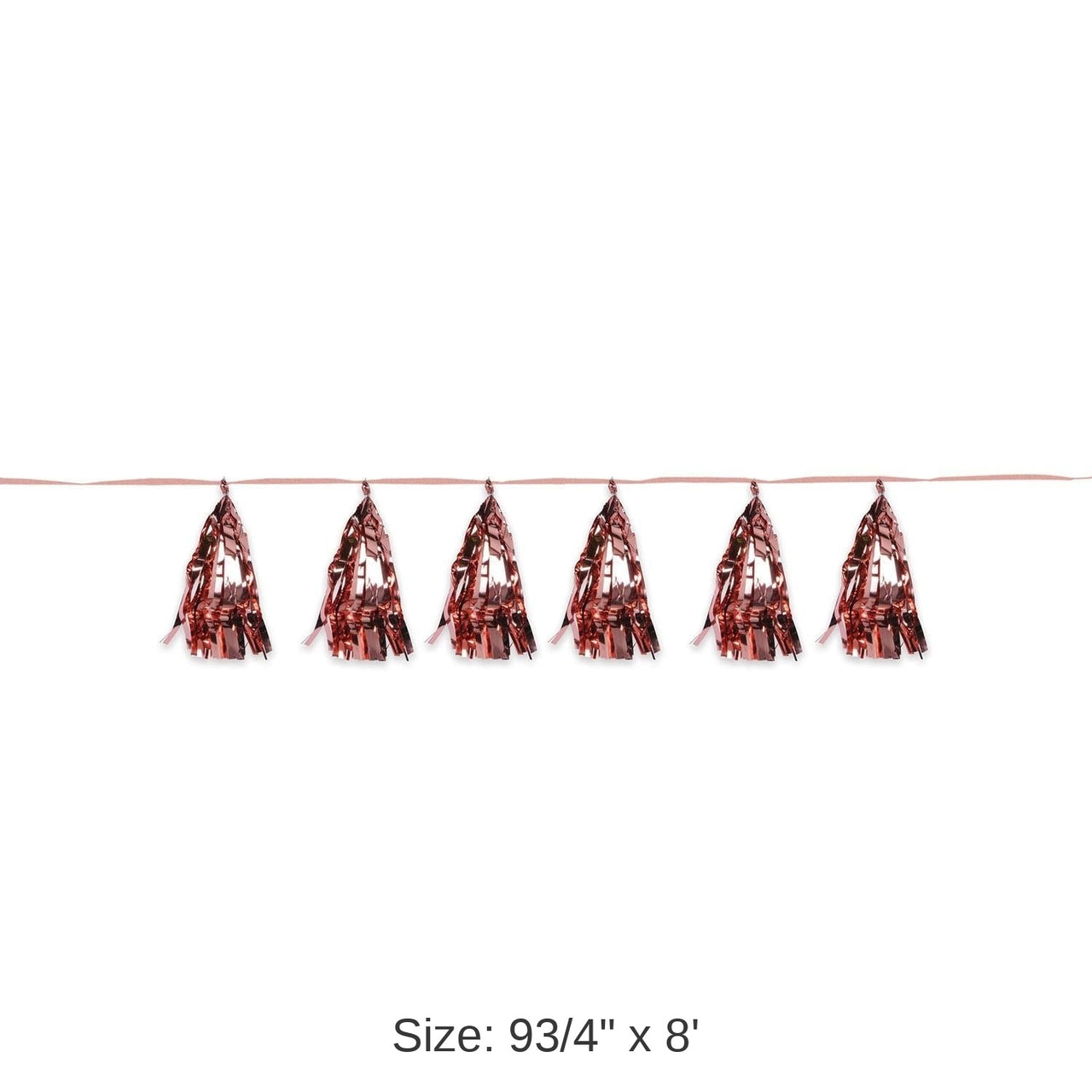 12 Pack Bulk Metallic Party Tassel Garland - rose gold