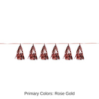 12 Pack Bulk Metallic Party Tassel Garland - rose gold