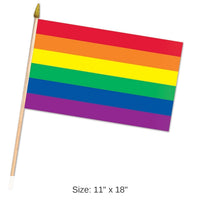 12 Pack Bulk 18 Inch- Rainbow Party Flag - Fabric