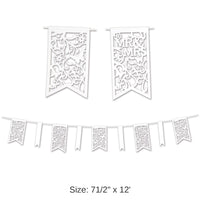12 Pack Bulk Die-Cut Mr/Mrs Wedding Party Pennant Banner