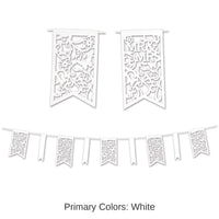 12 Pack Bulk Die-Cut Mr/Mrs Wedding Party Pennant Banner