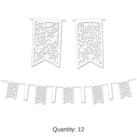 12 Pack Bulk Die-Cut Mr/Mrs Wedding Party Pennant Banner
