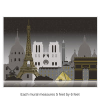 6 Pack Bulk Paris Cityscape Party Insta-Mural