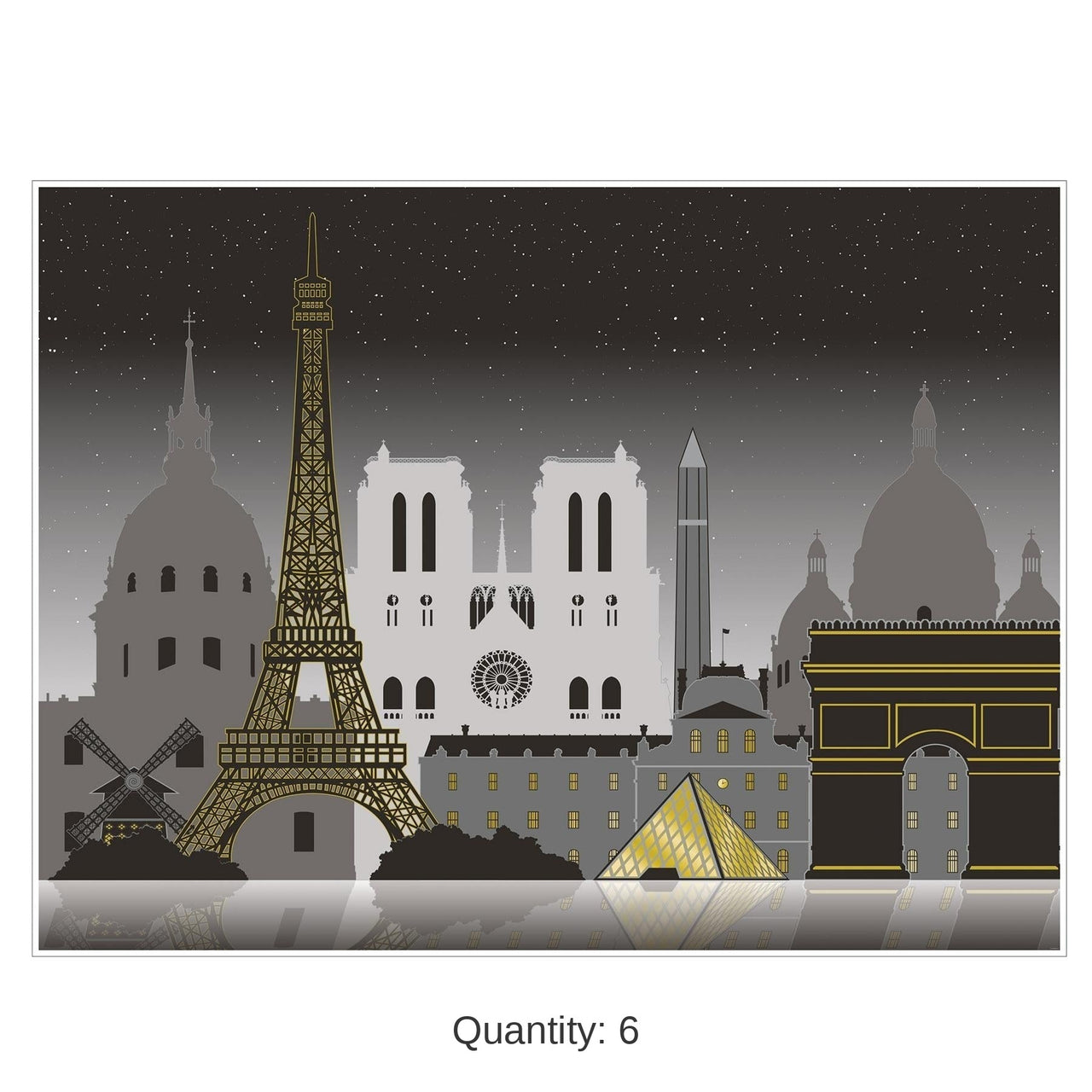 6 Pack Bulk Paris Cityscape Party Insta-Mural