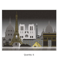 6 Pack Bulk Paris Cityscape Party Insta-Mural