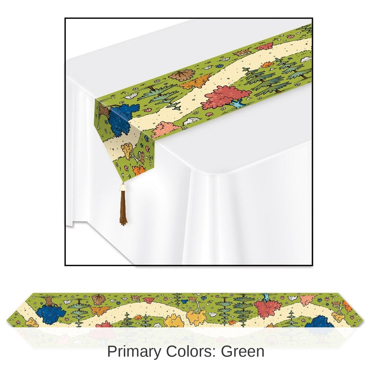 12 Pack Bulk Printed Woodland Friends Party Paper Table Runner