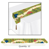 12 Pack Bulk Printed Woodland Friends Party Paper Table Runner