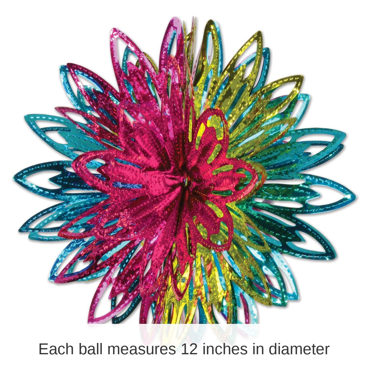 24 Piece Bulk Party Metallic Starburst Balls