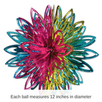 24 Piece Bulk Party Metallic Starburst Balls