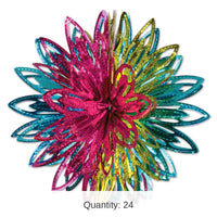 24 Piece Bulk Party Metallic Starburst Balls